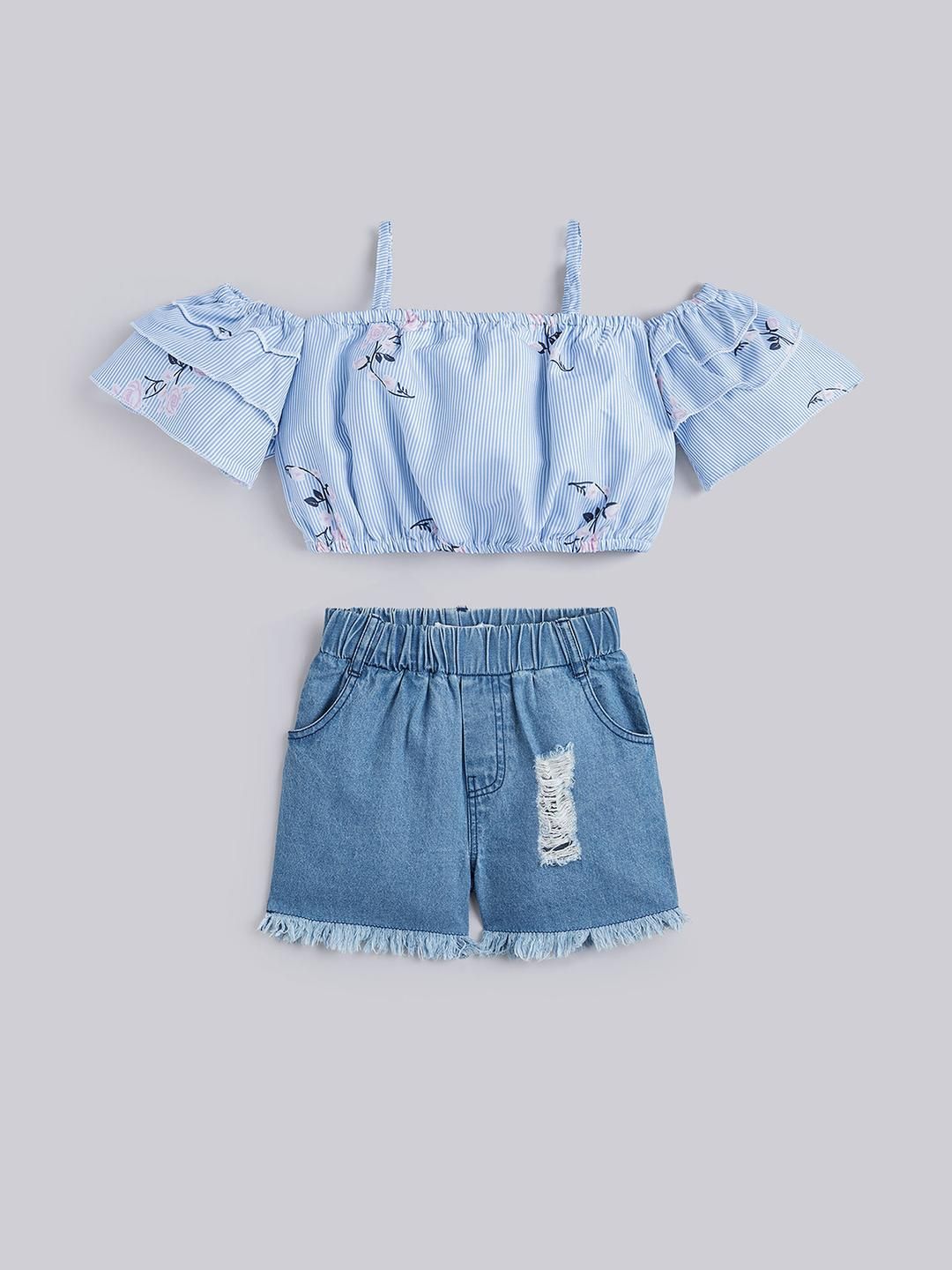 Striped Blouse & Shorts