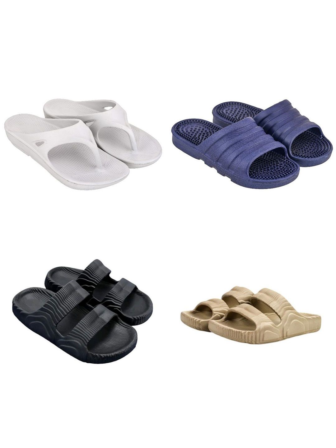 Feel alive Set Of 4 Ultra-Comfortable Lightweight Thong Flip-Flops