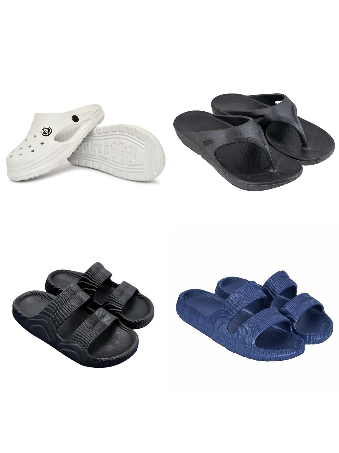 Feel alive Men Set Of 4 Ultra-Comfortable Lightweight Sliders
