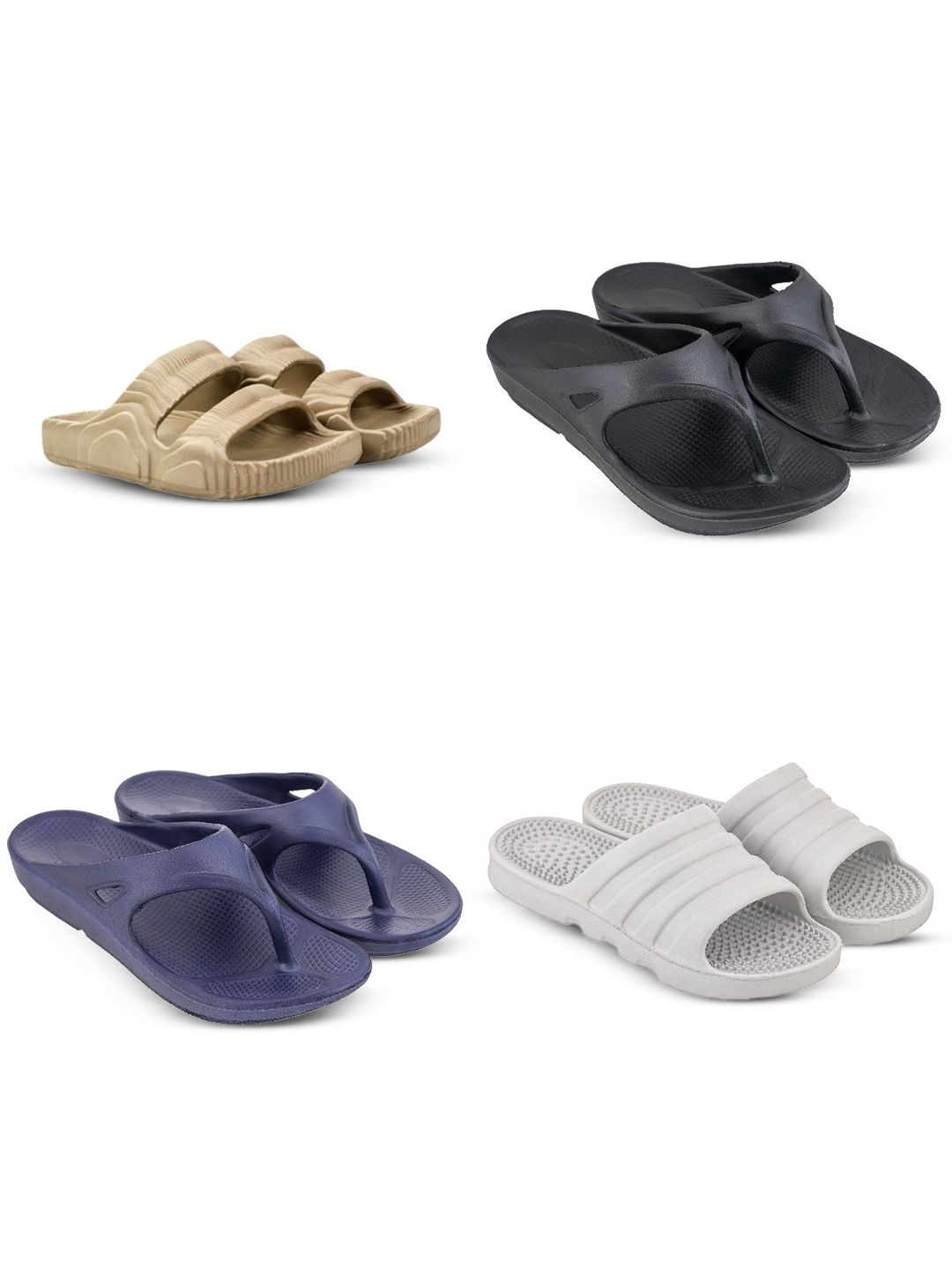 Feel alive Set Of 4 Ultra-Comfortable Lightweight Thong Flip-Flops