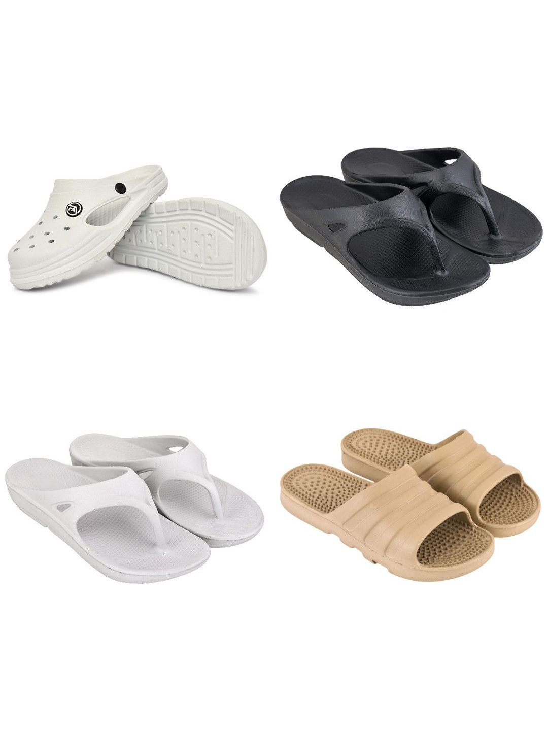 Feel alive Set Of 4 Ultra-Comfortable Lightweight Thong Flip-Flops