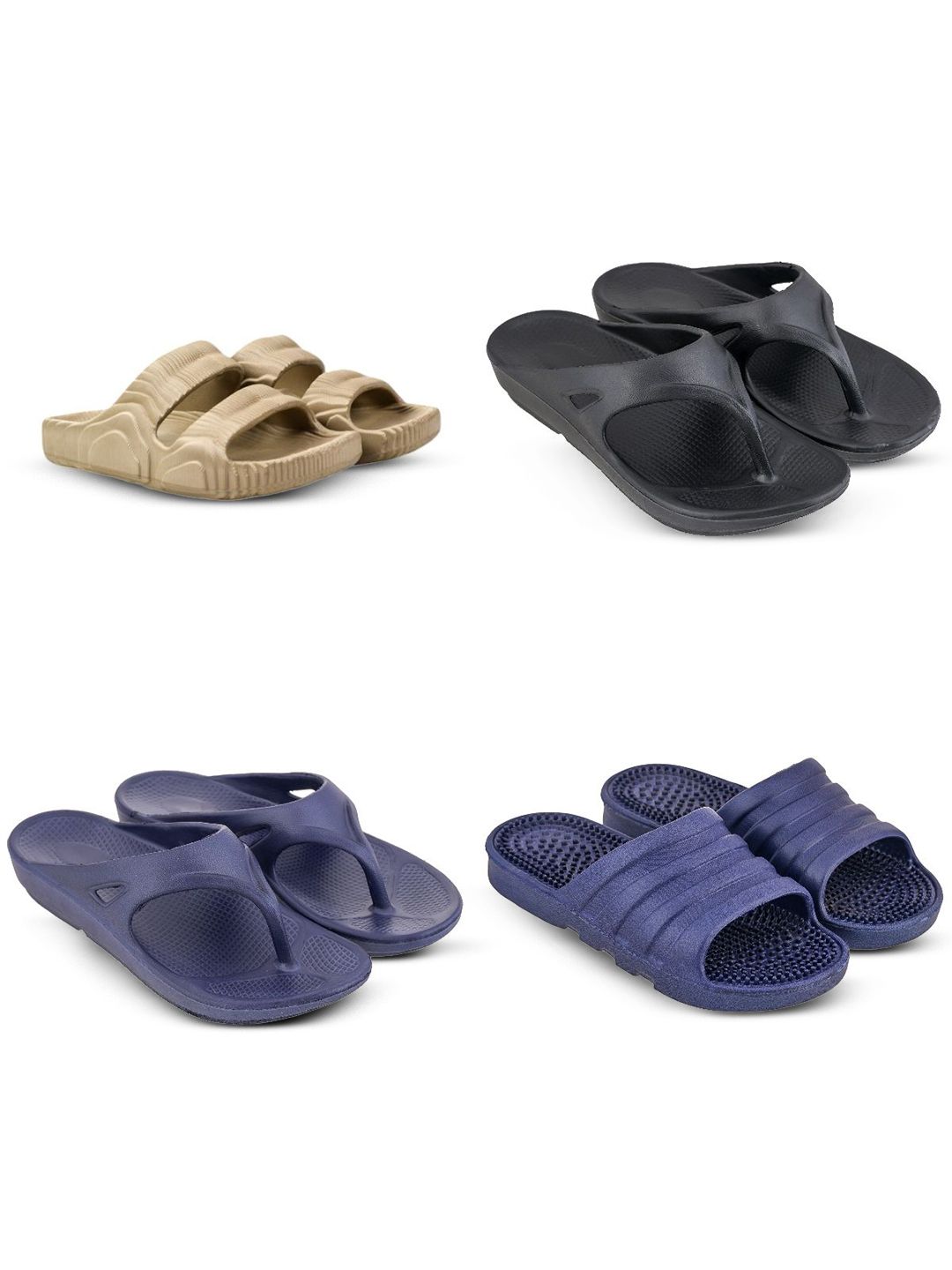 Feel alive Set Of 4 Ultra-Comfortable Lightweight Thong Flip-Flops
