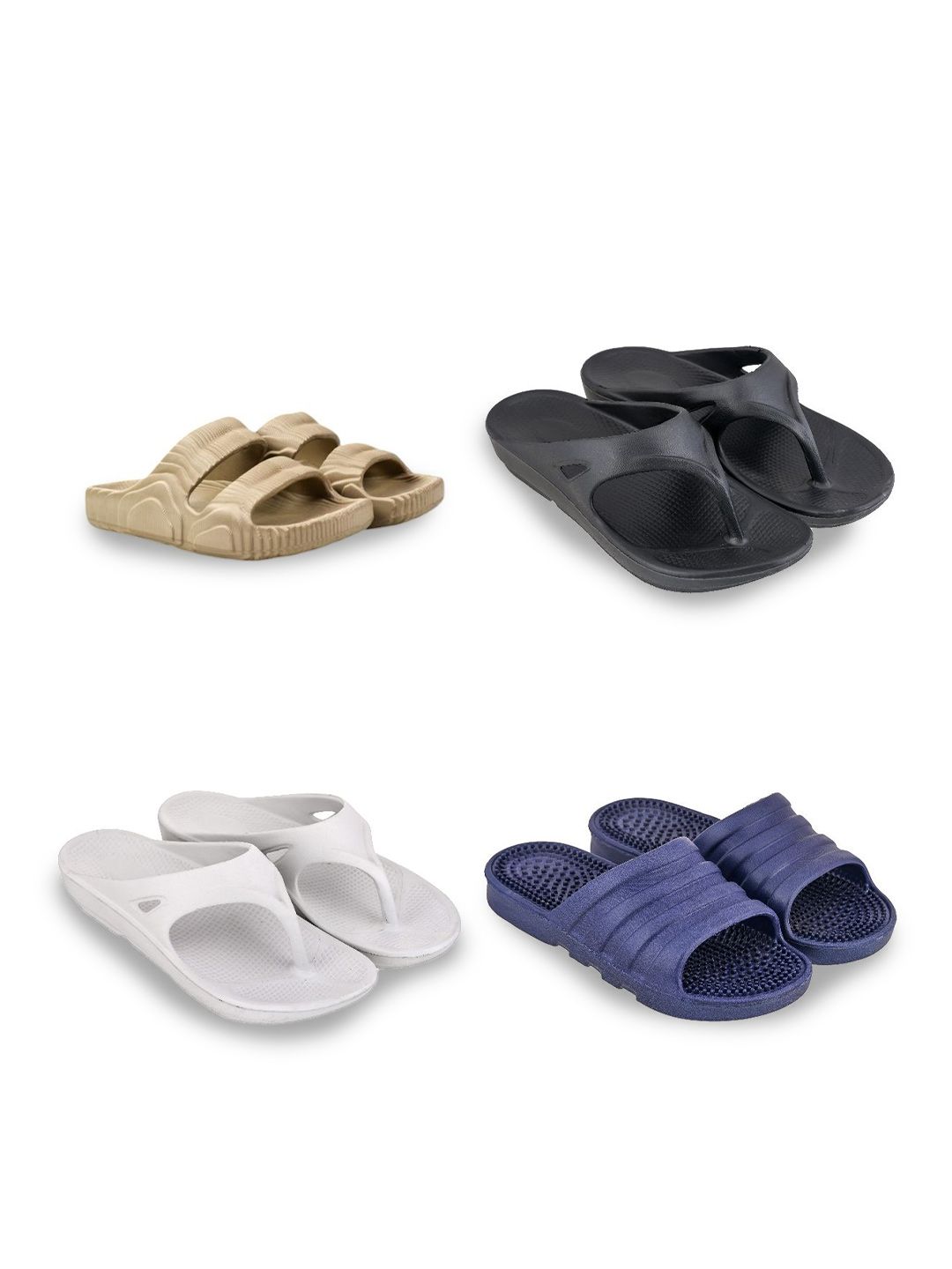 Feel alive Set Of 4 Ultra-Comfortable Lightweight Thong Flip-Flops