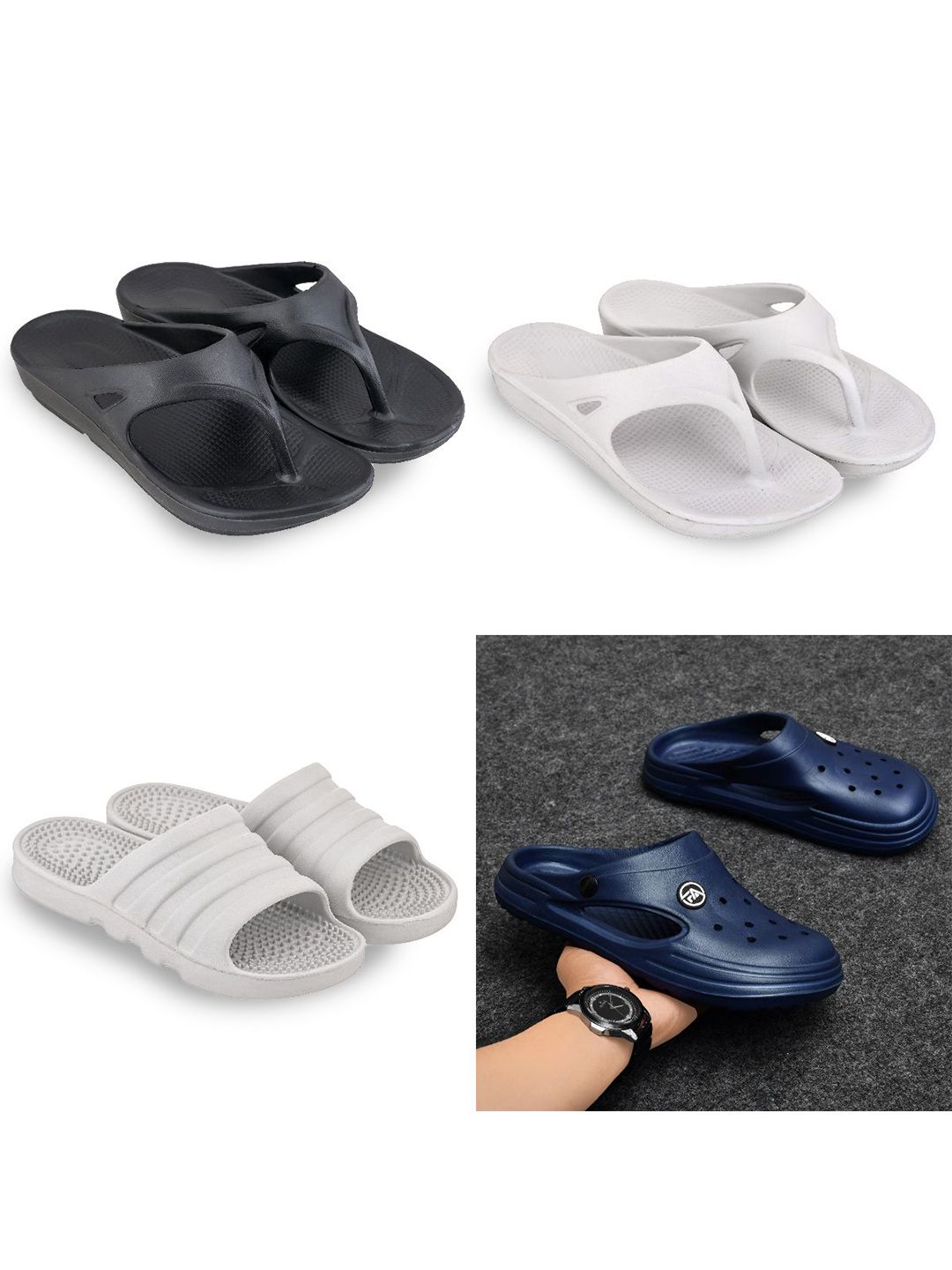 Feel alive Set Of 4 Ultra-Comfortable Lightweight Thong Flip-Flops