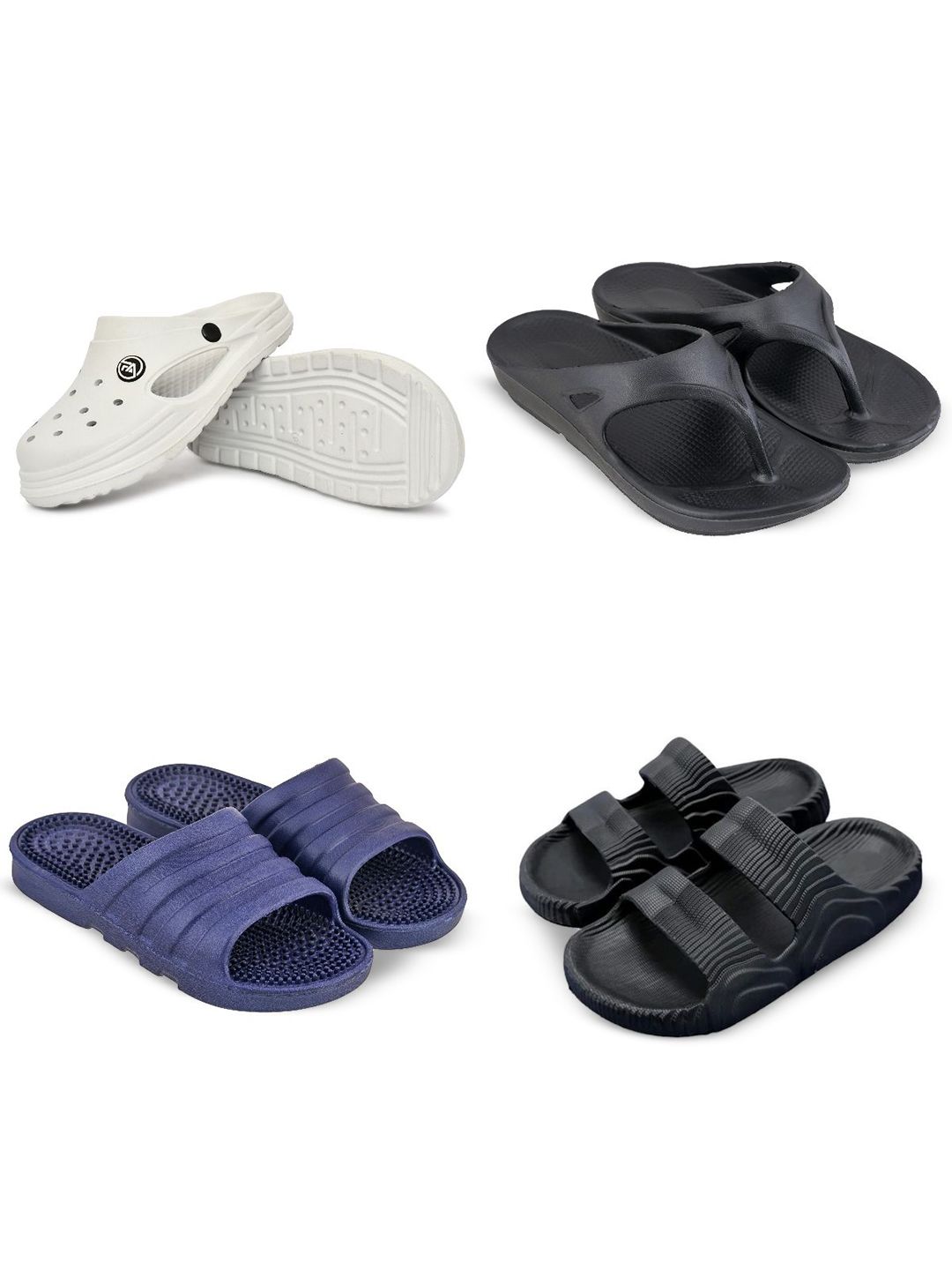 Feel alive Set Of 4 Ultra-Comfortable Lightweight Thong Flip-Flops