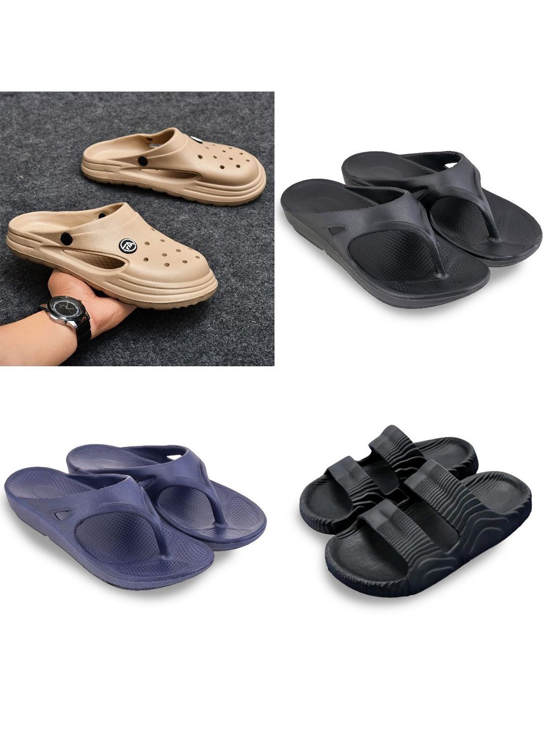 Feel alive Men Set of 4 Ultra-Comfortable Sliders