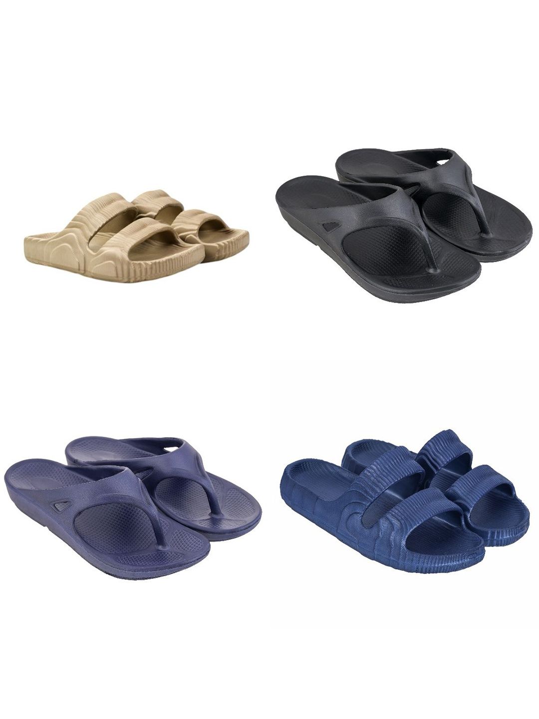 Feel alive Set Of 4 Ultra-Comfortable Lightweight Thong Flip-Flops