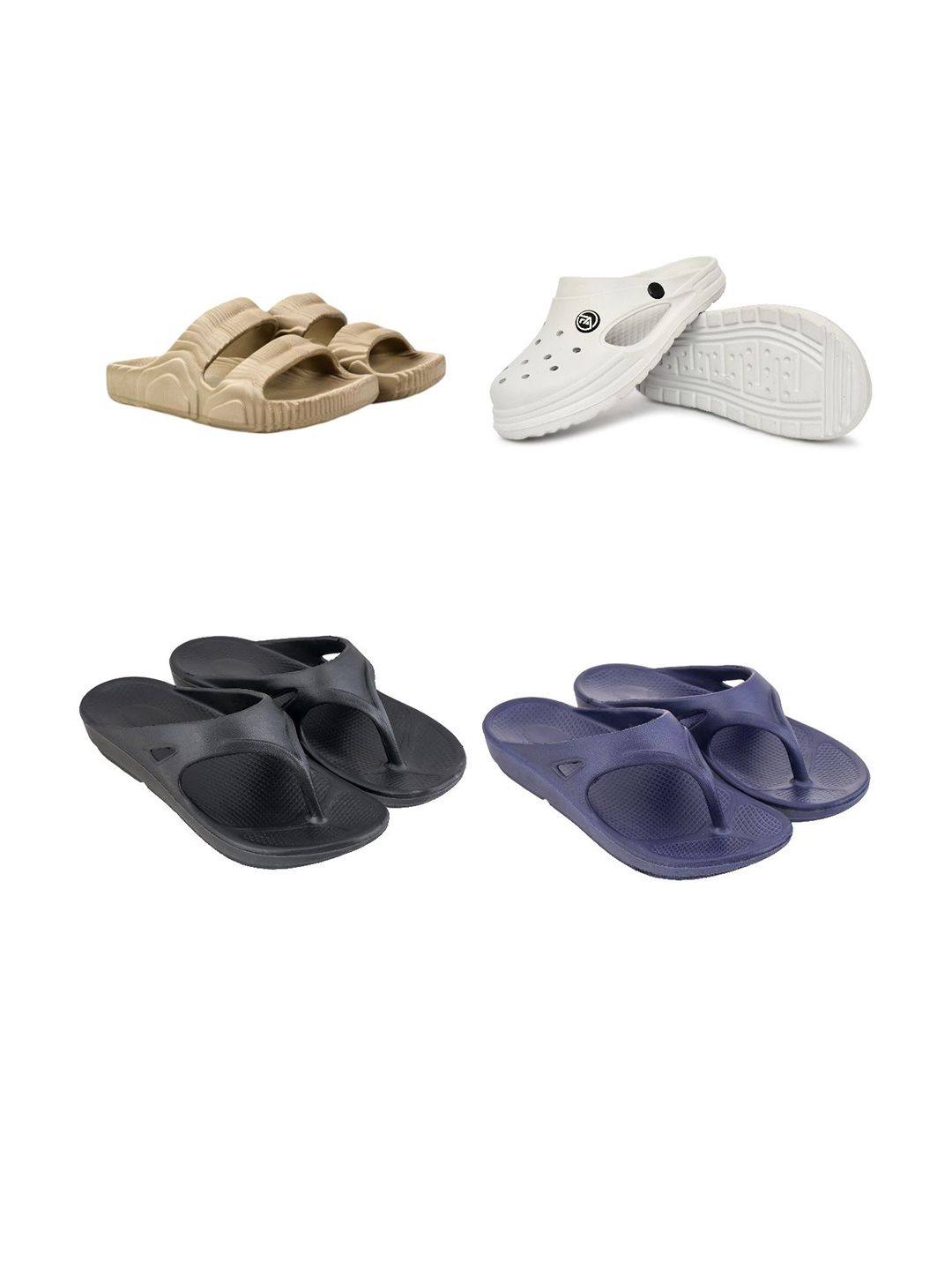 Feel alive Set Of 4 Ultra-Comfortable Lightweight Thong Flip-Flops