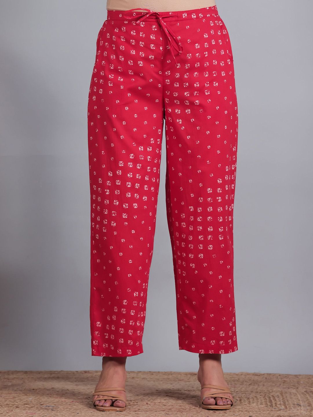 Aramya Women Bandhani Printed Regular Fit Trousers