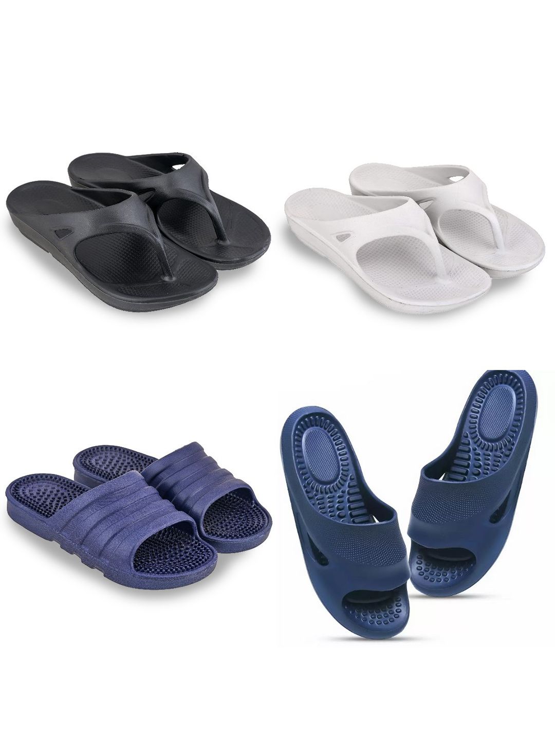 Feel alive Set Of 4 Ultra-Comfortable Lightweight Thong Flip-Flops