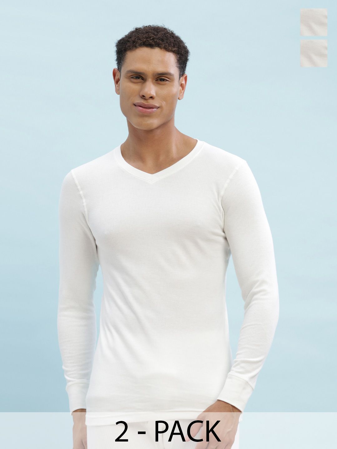 Force NXT Pack Of 2 Ribbed Cotton Thermal Top