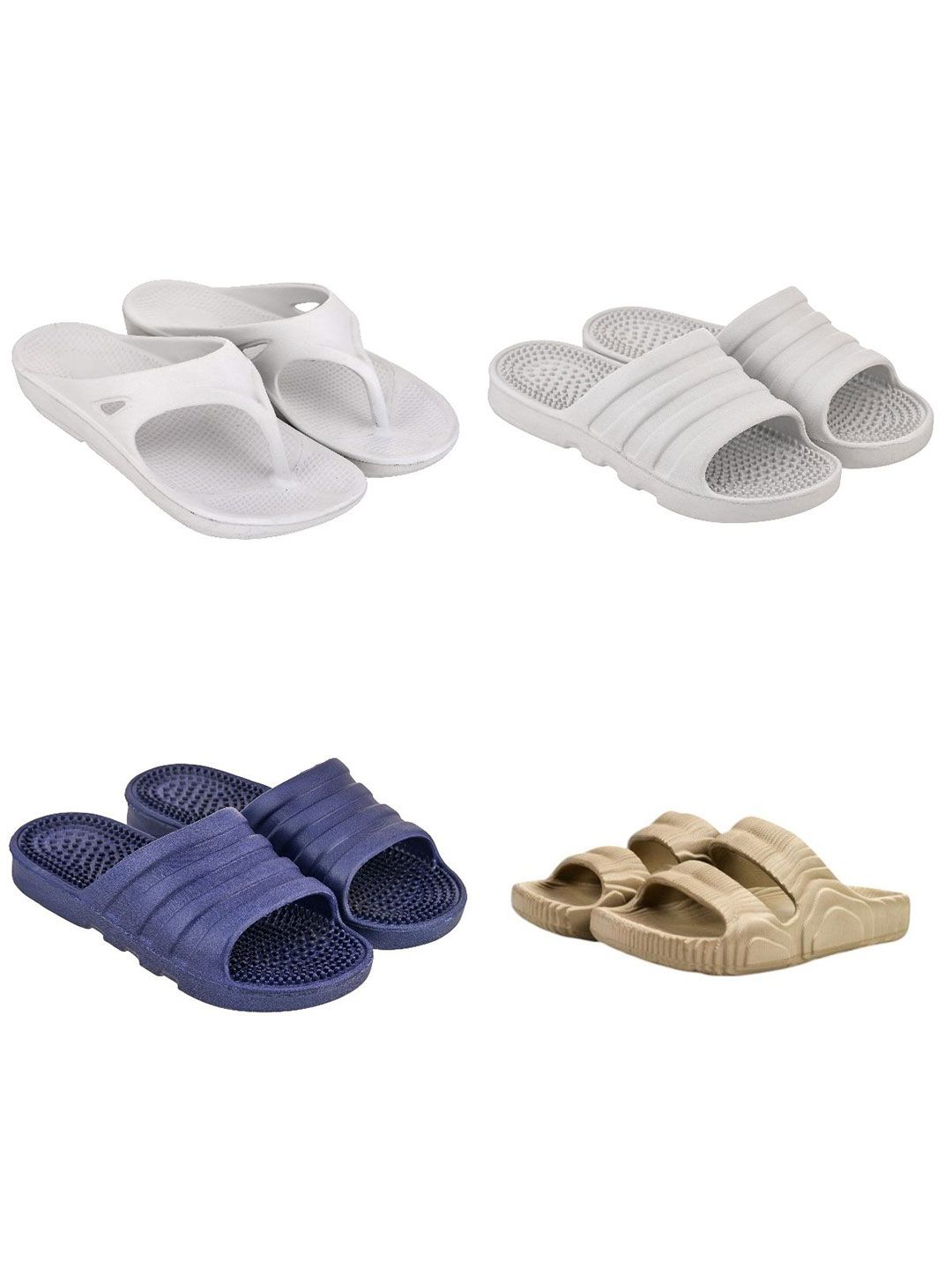 Feel alive Set Of 4 Ultra-Comfortable Lightweight Thong Flip-Flops