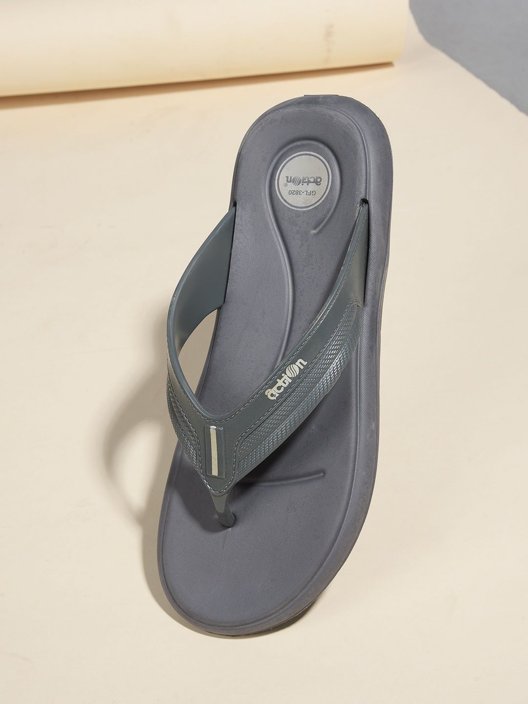 Action Self Design Cushioned Footbed Thong Flip-Flops