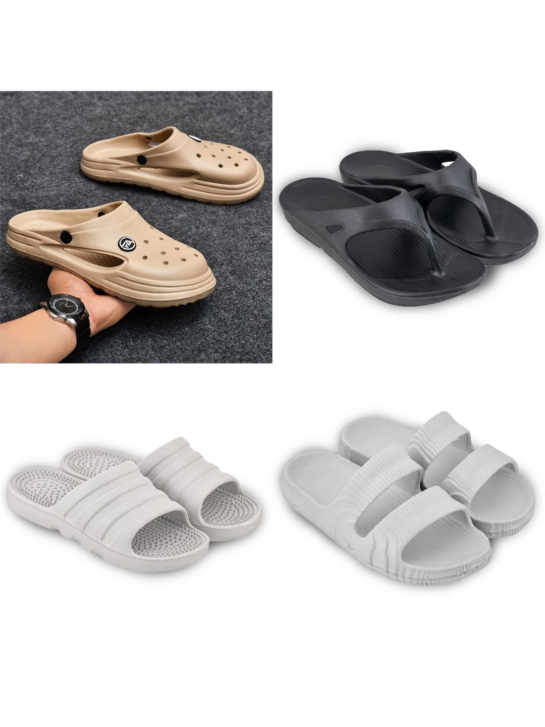Feel alive Set Of 4 Ultra-Comfortable Lightweight Thong Flip-Flops