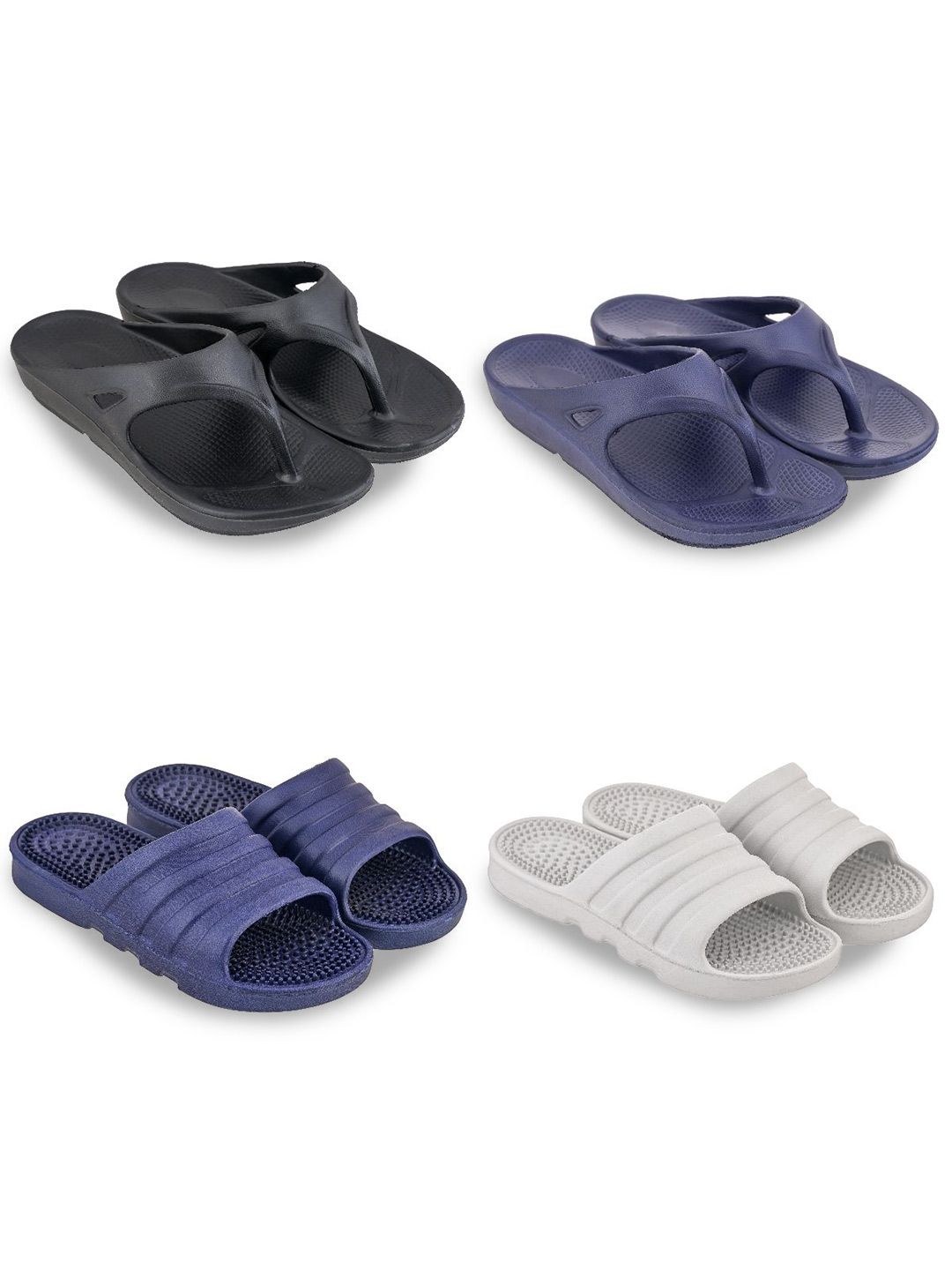 Feel alive Set Of 4 Ultra-Comfortable Lightweight Thong Flip-Flops