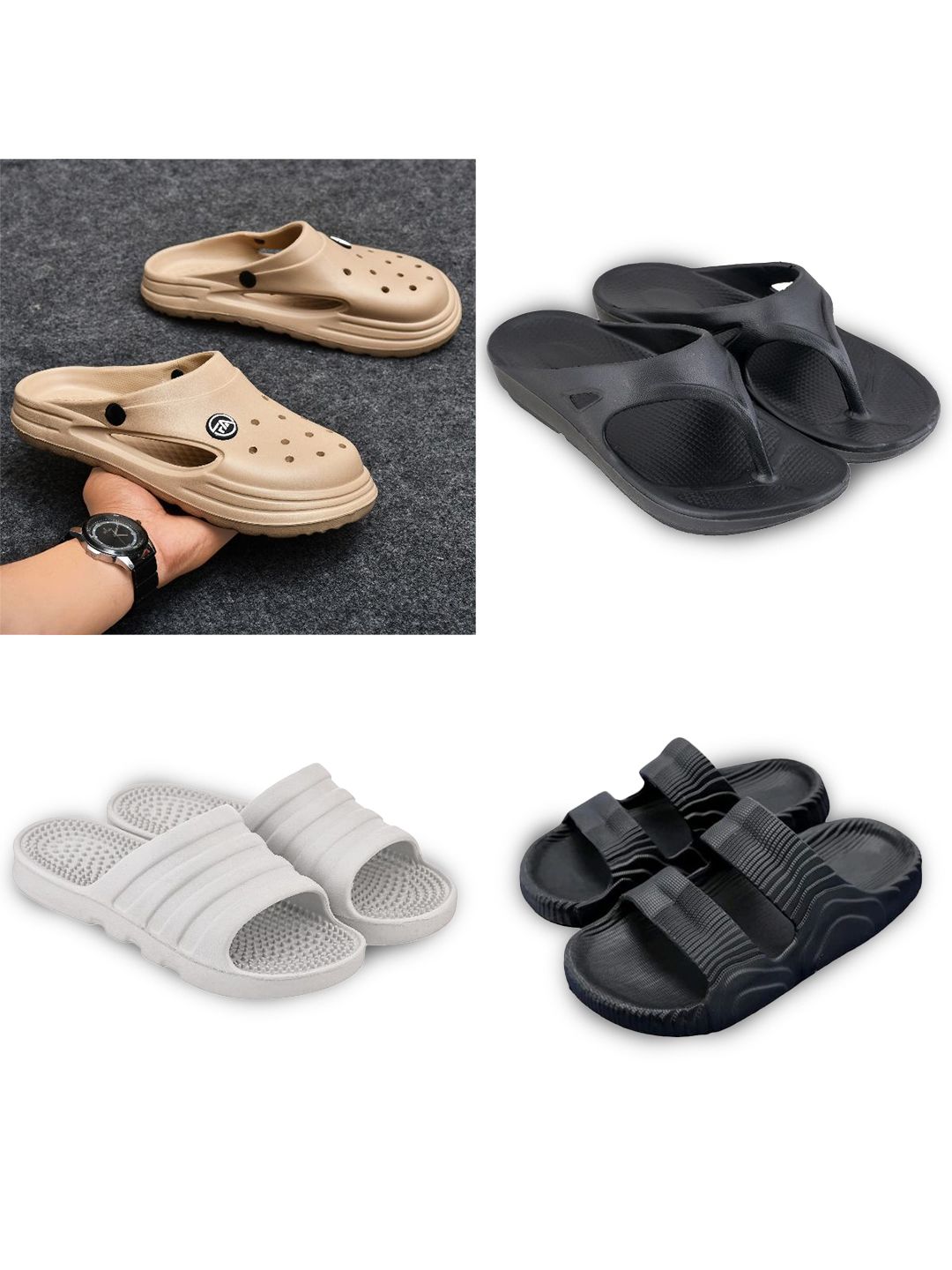 Feel alive Men Set of 4 Ultra-Comfortable Sliders