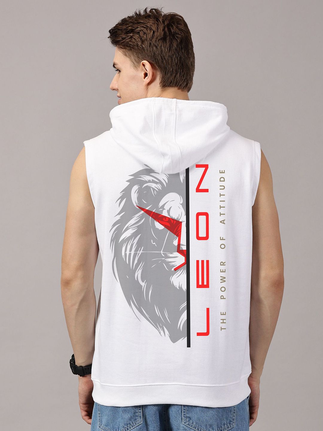 LEON Men Graphic Printed Hooded Sweatshirt