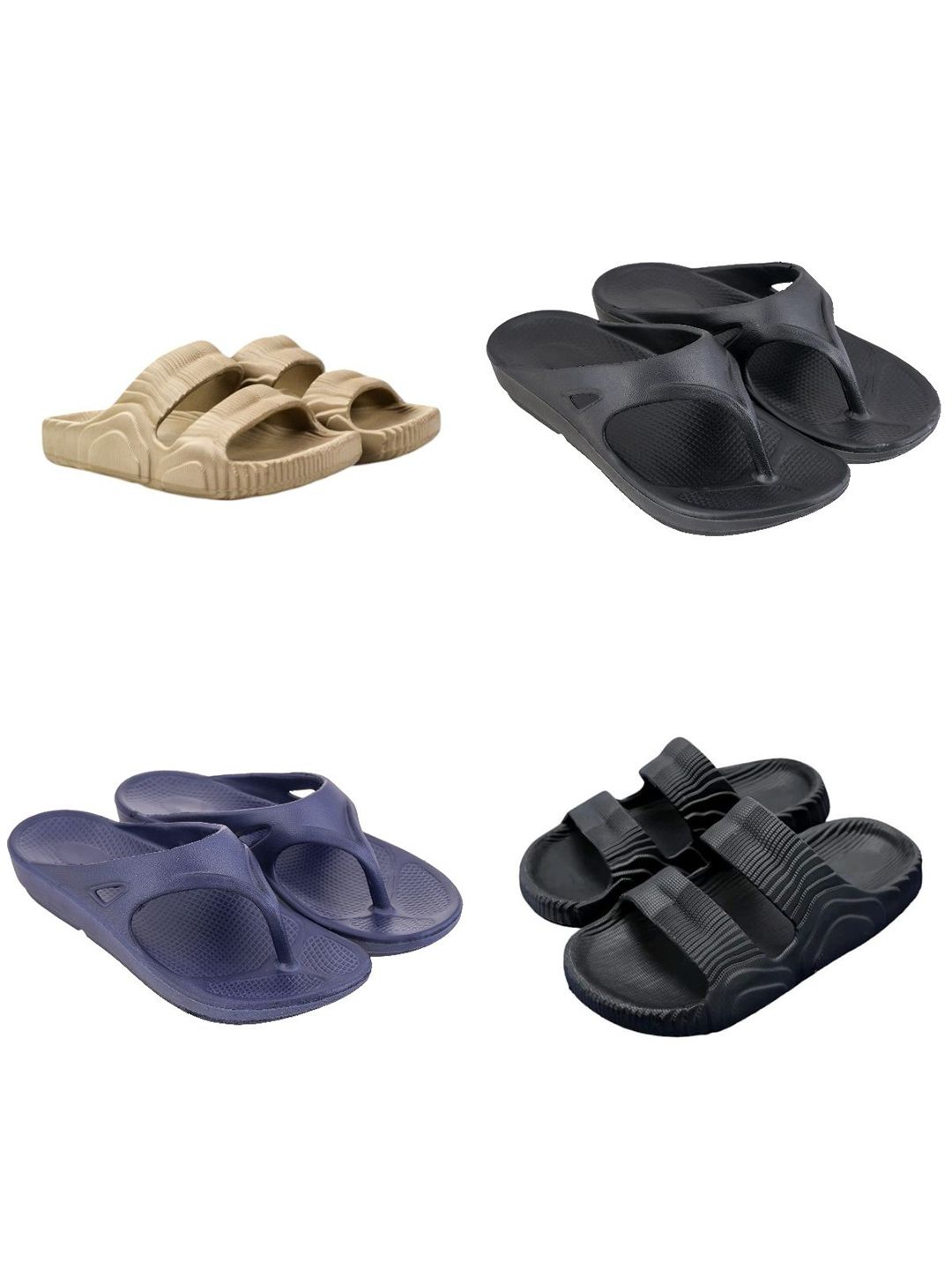 Feel alive Men Set Of 4 Ultra-Comfortable Lightweight Sliders
