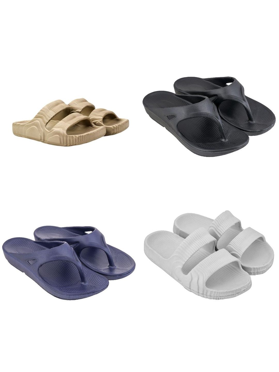 Feel alive Set Of 4 Ultra-Comfortable Lightweight Thong Flip-Flops