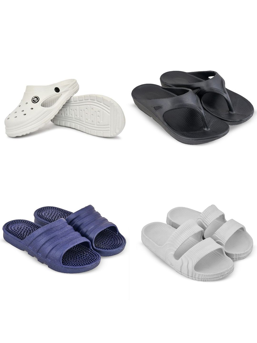 Feel alive Men Set Of 4 Ultra-Comfortable Lightweight Sliders