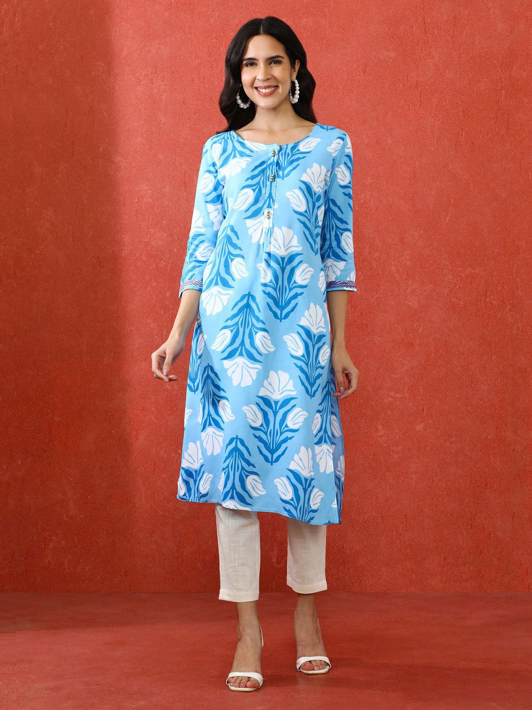 Jaipur Kurti Women Floral Embroidered Kurta