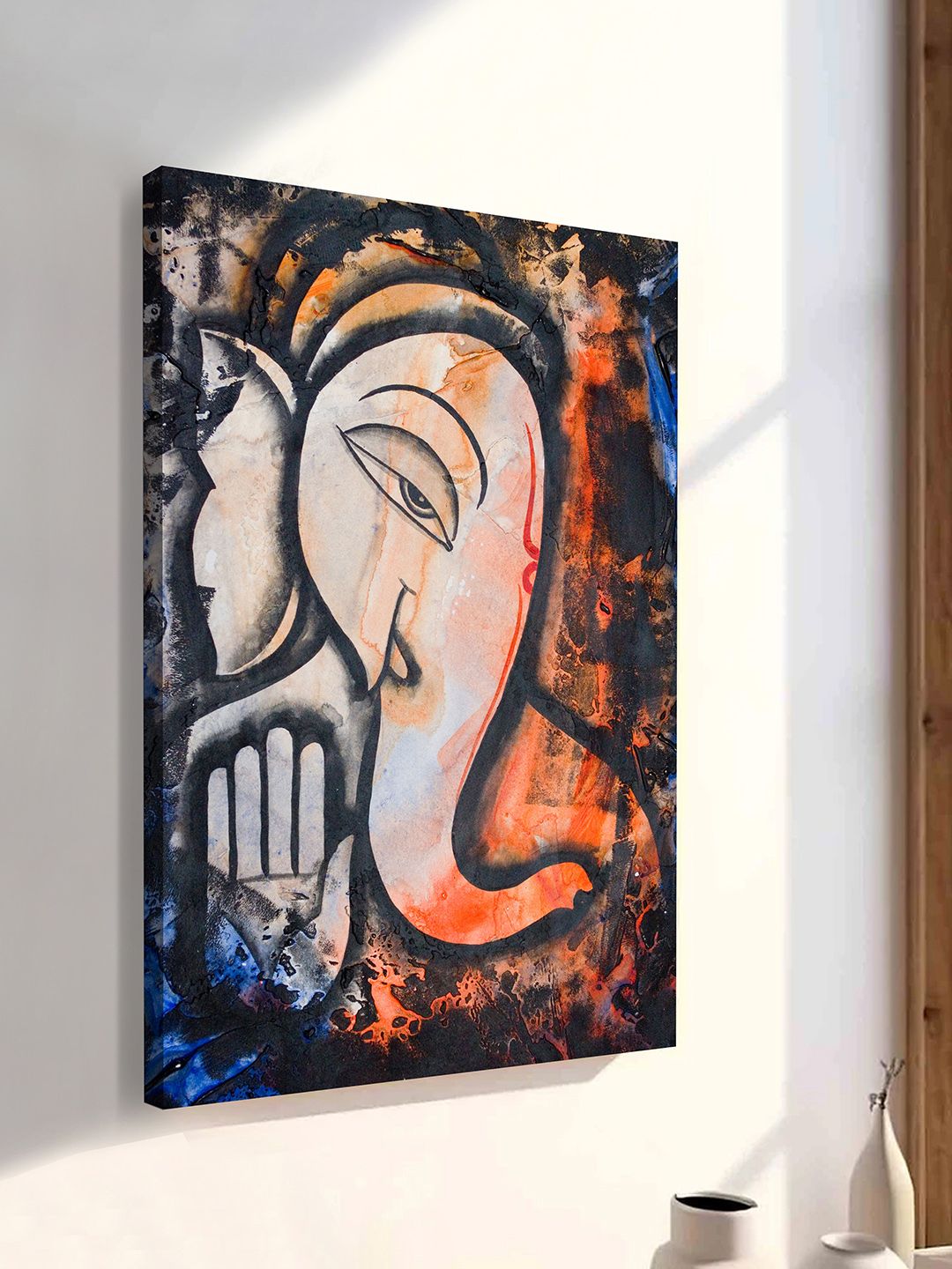 Art Street Art Street Black & Orange Canvas Religious Wall Art