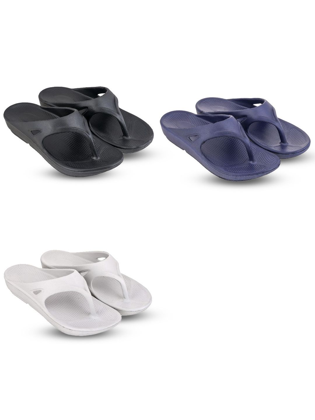 Feel alive Men Set Of 4 Ultra-Comfortable & Lightweight Thong Flip-Flops & Clogs
