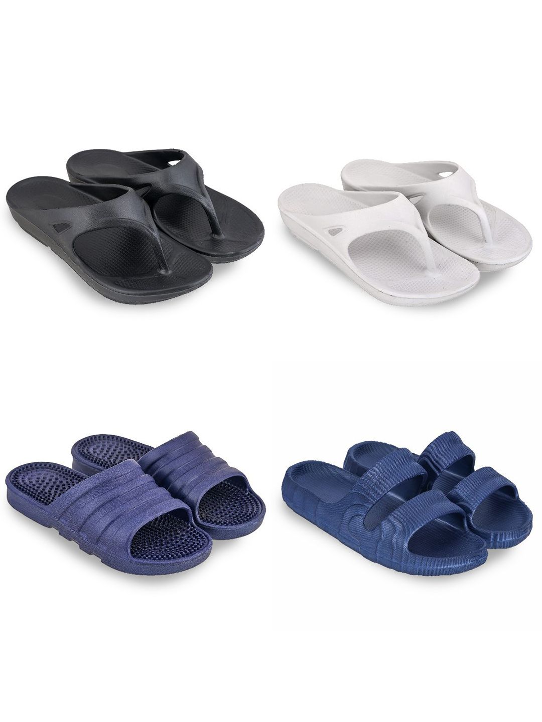 Feel alive Men Set Of 4 Ultra-Comfortable Lightweight Sliders