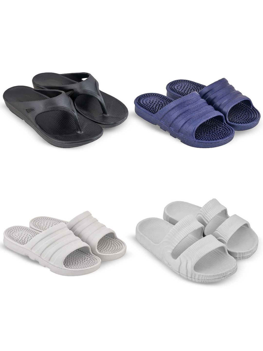Feel alive Set Of 4 Ultra-Comfortable Lightweight Thong Flip-Flops
