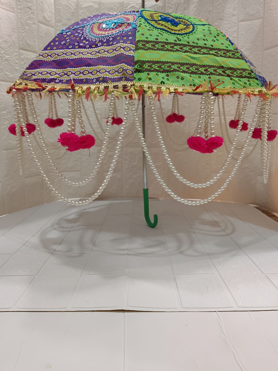 Sellplus Blue & Green Festive Decorative Umbrella