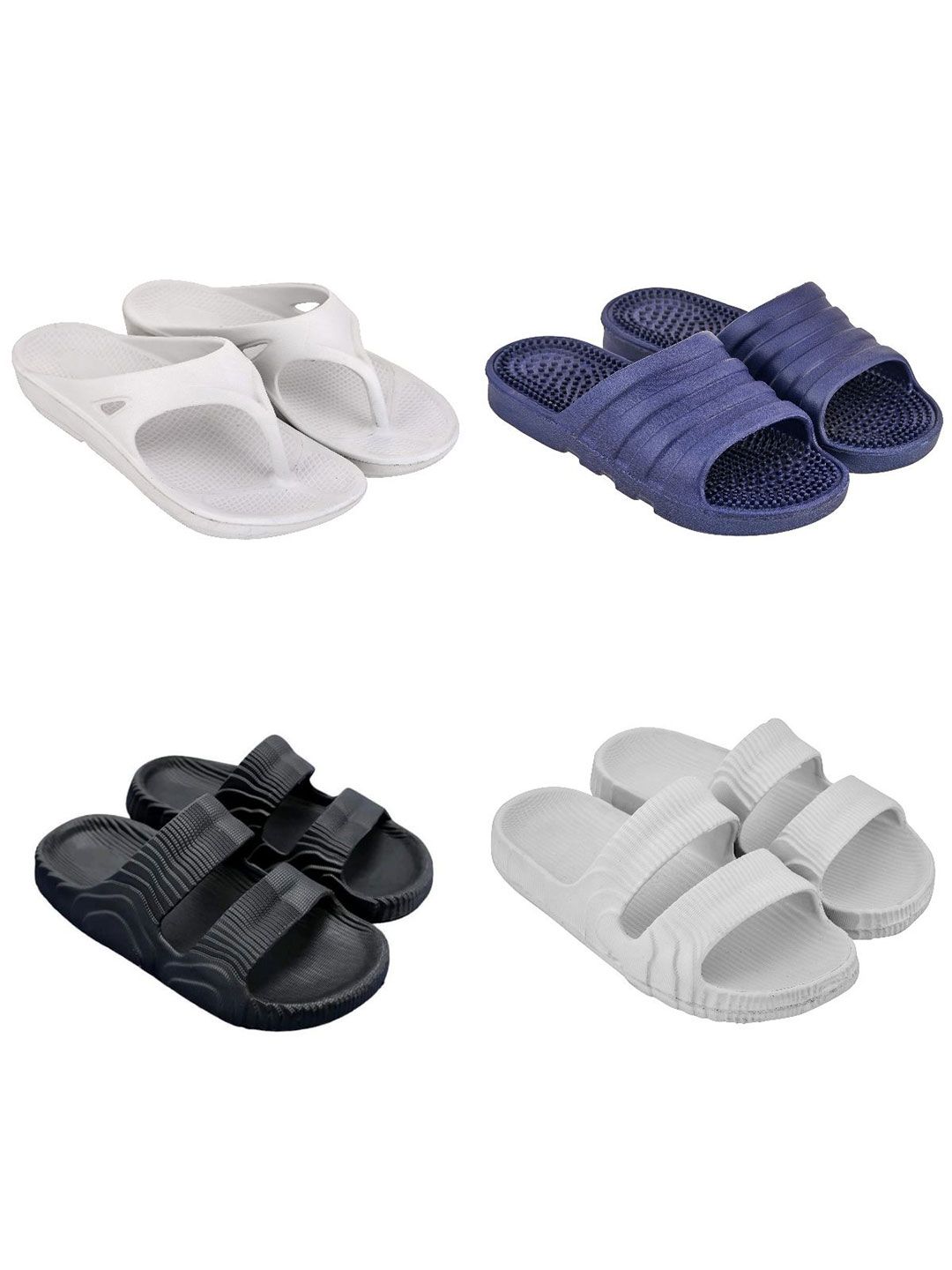 Feel alive Set Of 4 Ultra-Comfortable Lightweight Thong Flip-Flops