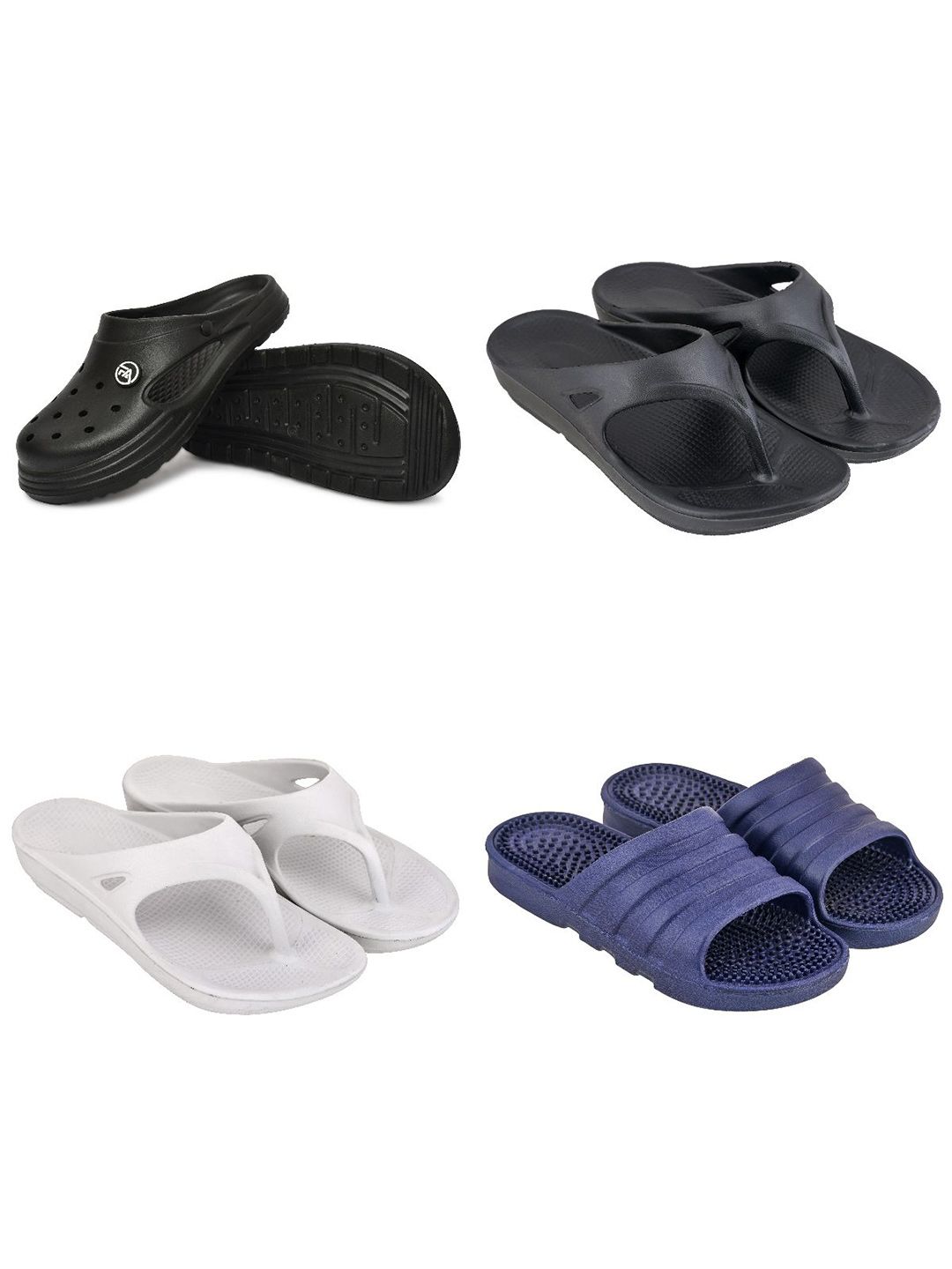 Feel alive Men Set Of 4 Ultra-Comfortable Lightweight Sliders