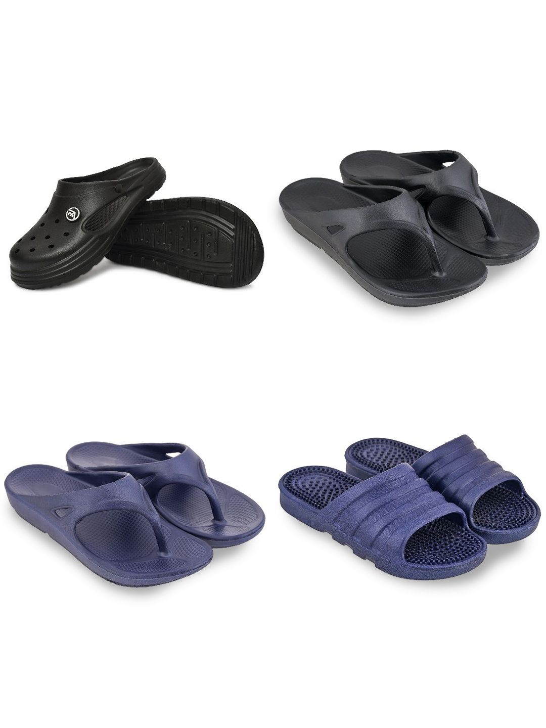 Feel alive Men Set Of 4 Ultra-Comfortable Lightweight Sliders