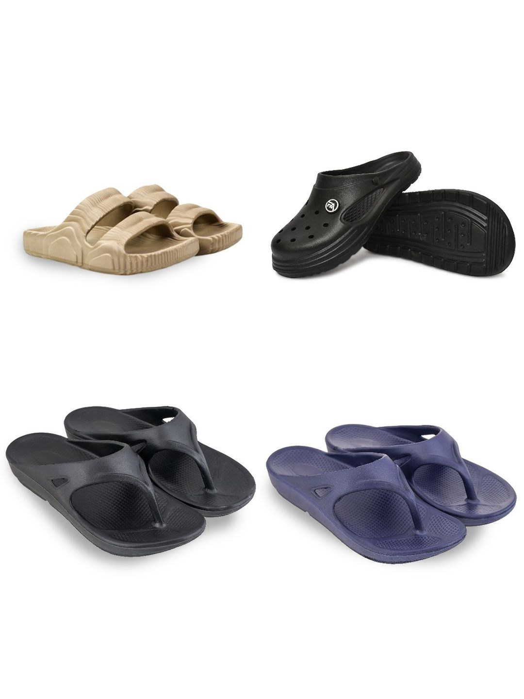 Feel alive Set Of 4 Ultra-Comfortable Lightweight Thong Flip-Flops