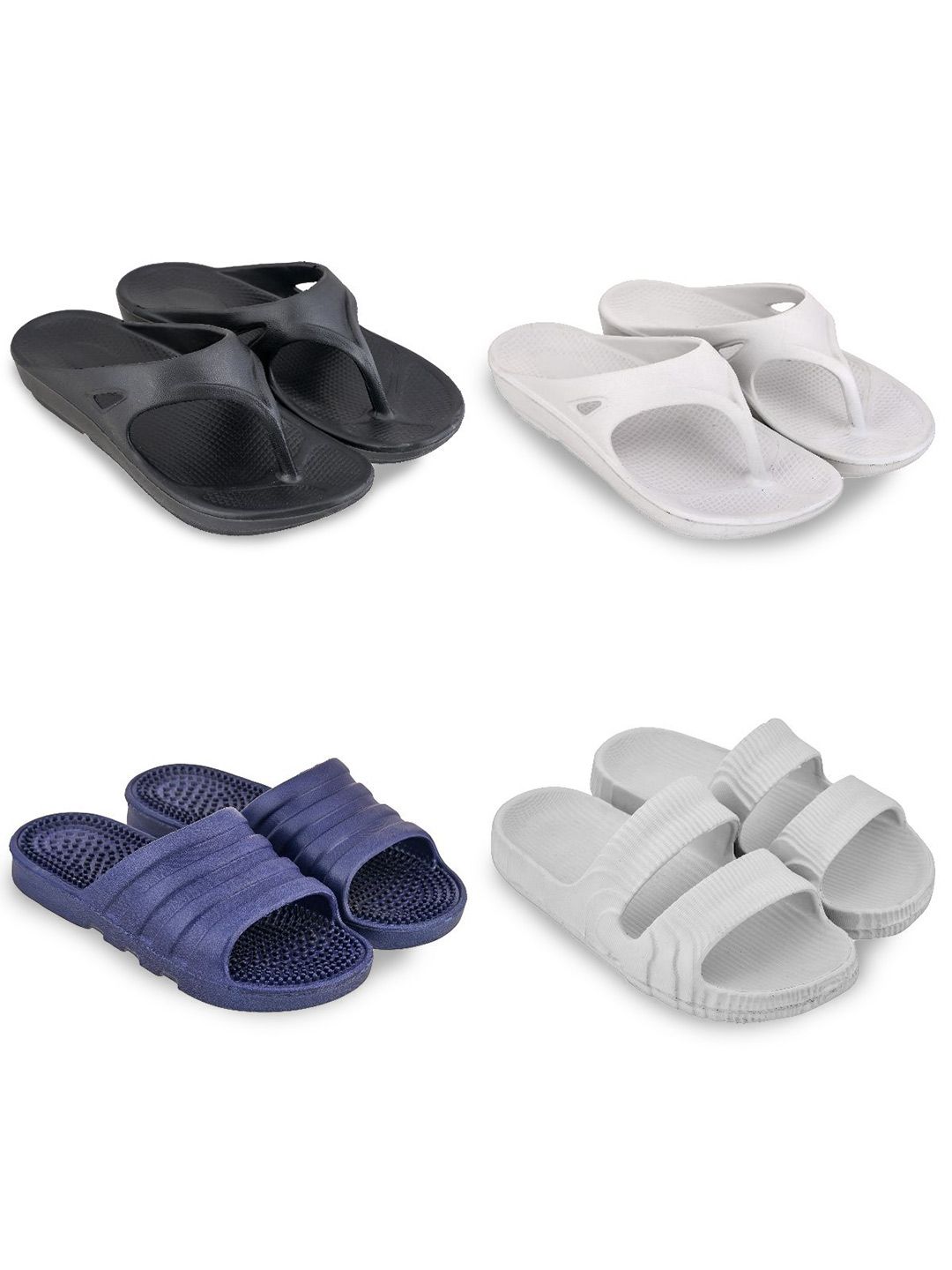 Feel alive Set Of 4 Ultra-Comfortable Lightweight Thong Flip-Flops