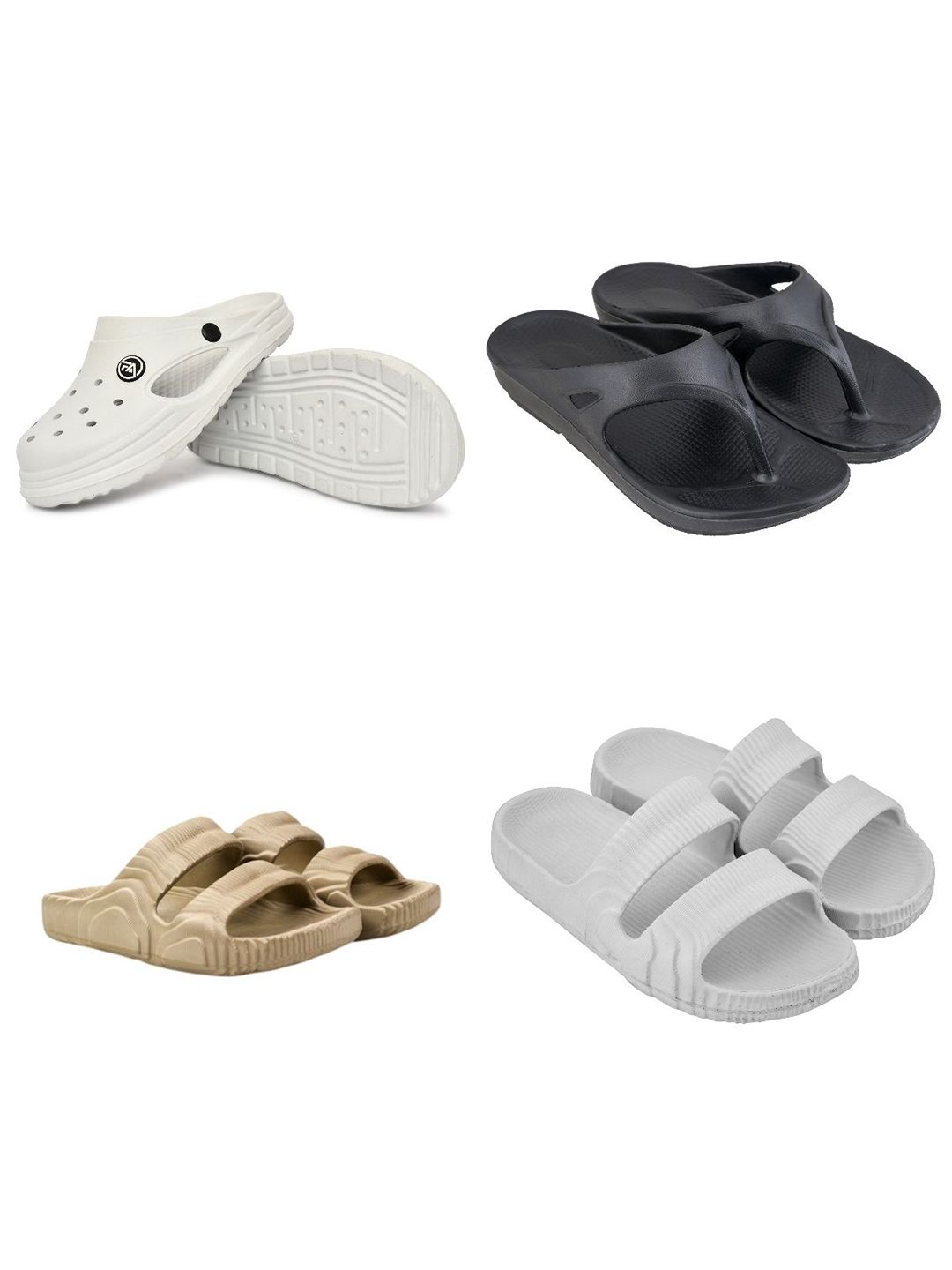 Feel alive Men Set Of 4 Ultra-Comfortable Lightweight Sliders