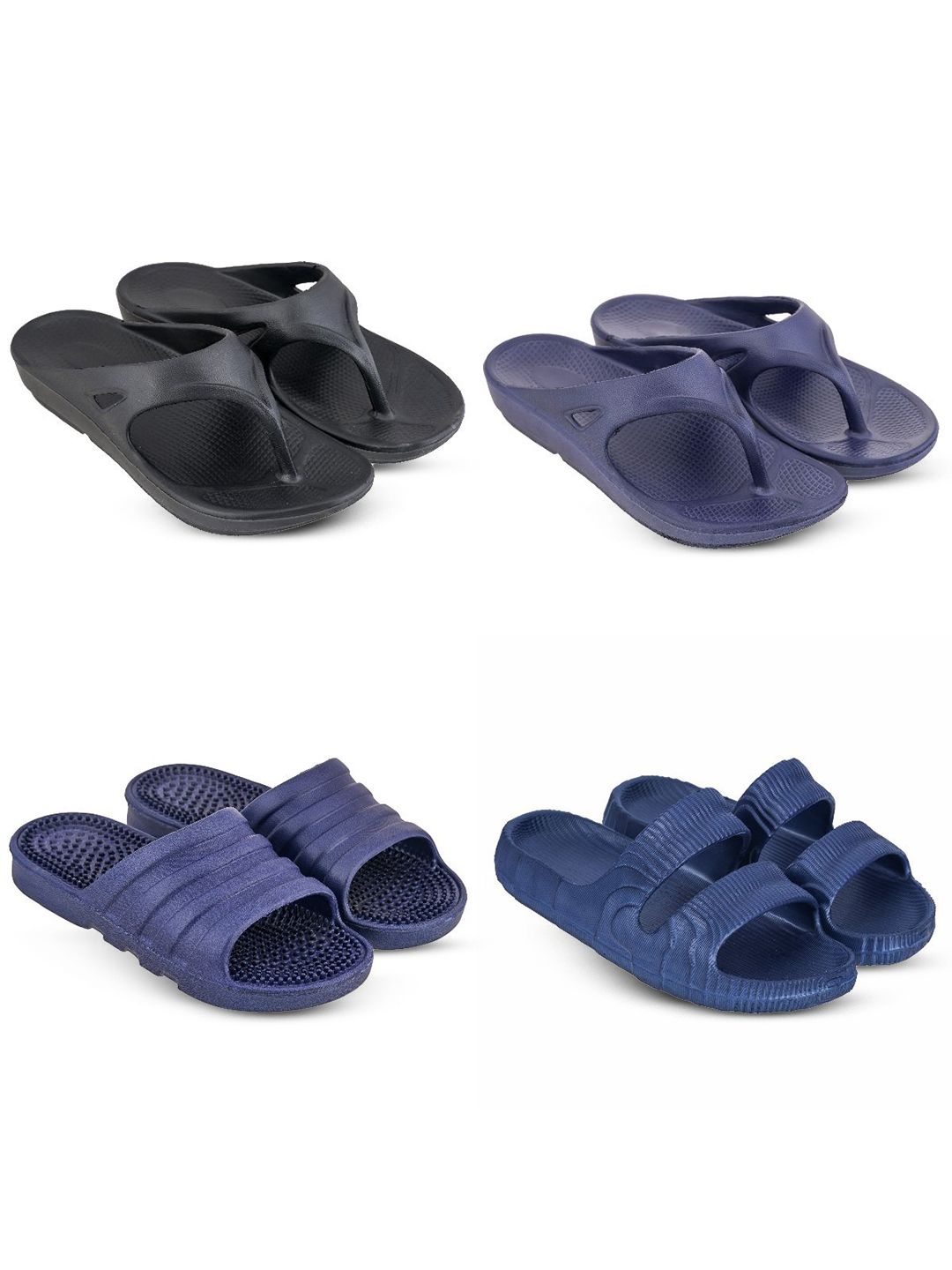 Feel alive Set Of 4 Ultra-Comfortable Lightweight Thong Flip-Flops