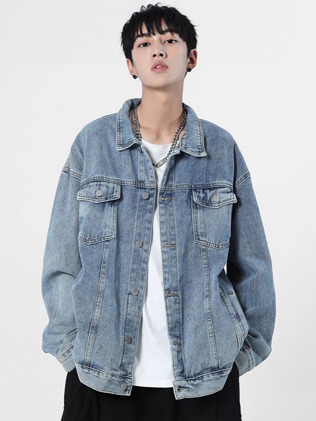 StyleCast Men Washed Denim Jacket