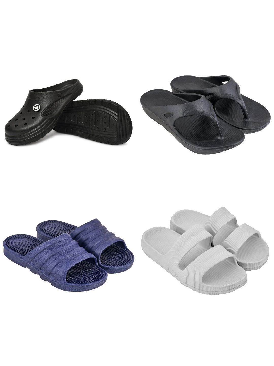 Feel alive Set Of 4 Ultra-Comfortable Lightweight Thong Flip-Flops