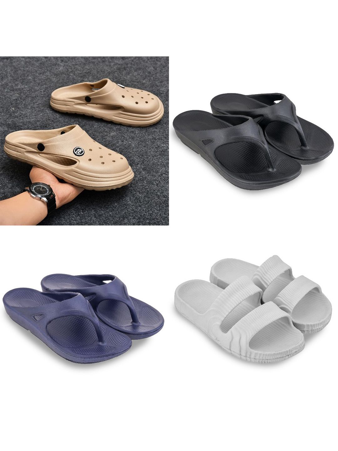Feel alive Set Of 4 Ultra-Comfortable Lightweight Thong Flip-Flops