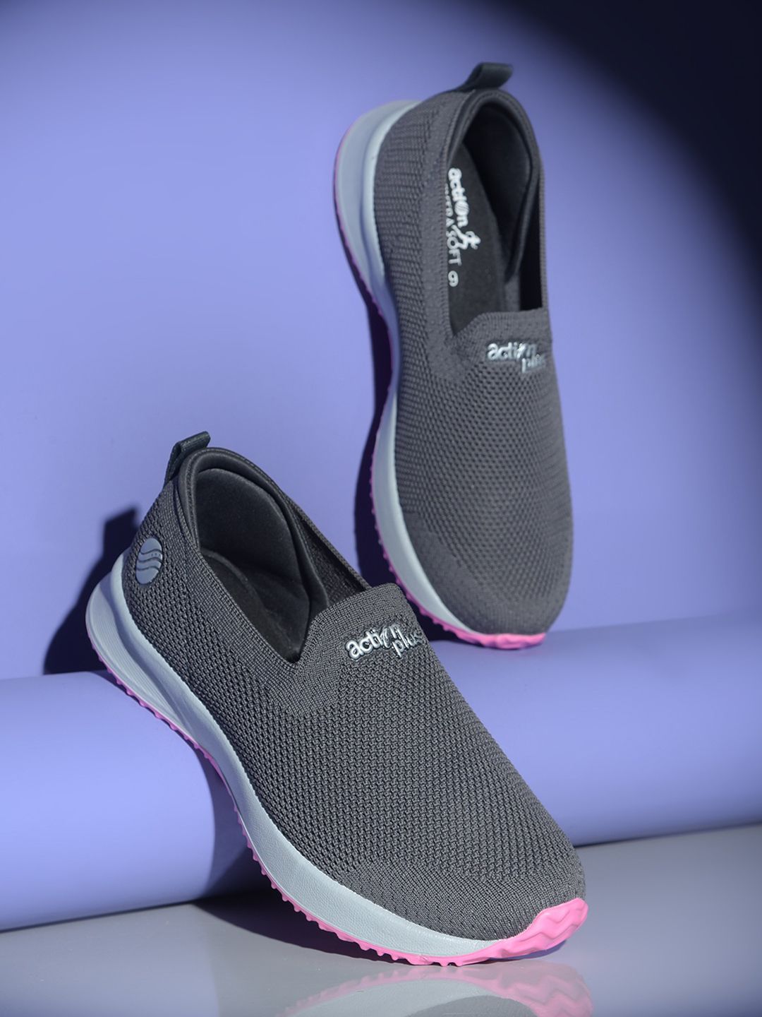 Action Plus Women Textured Slip-On Sneakers