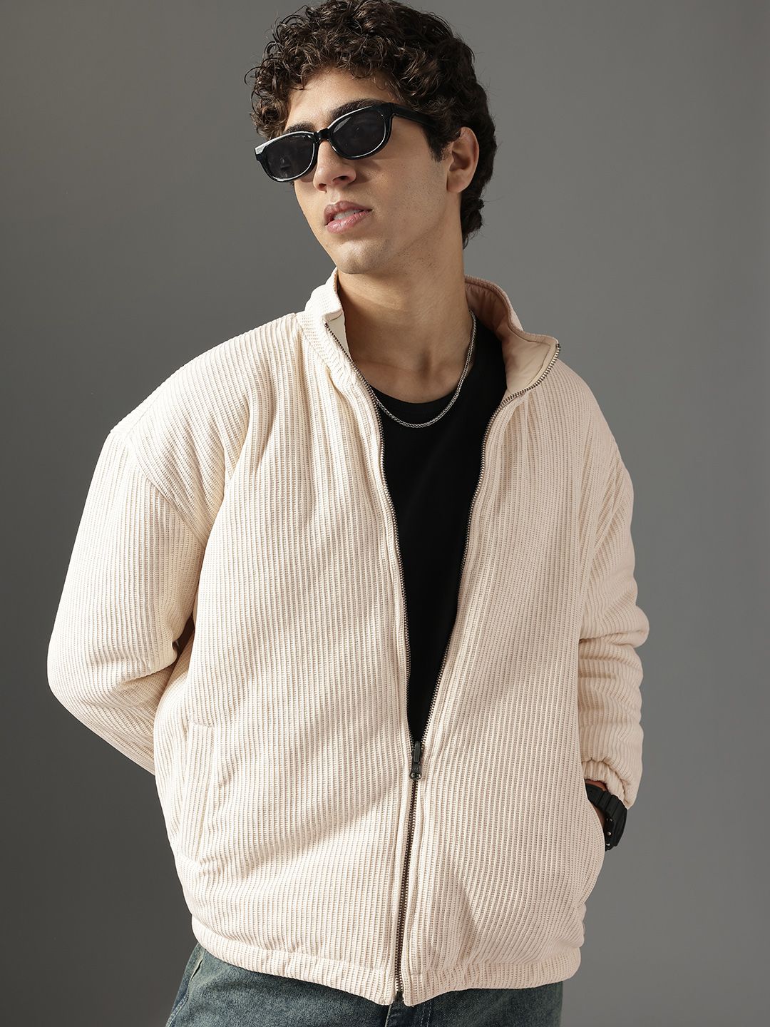 FCUK Mock Collar Reversible Puffer Jacket