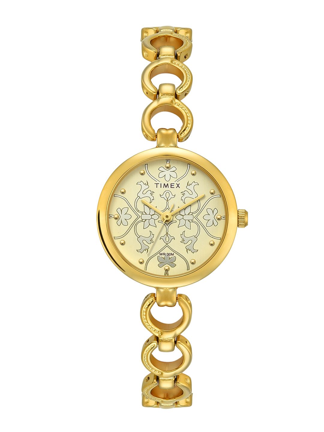 Timex Round 26mm Champagne Dial Analog Women Watch - TWEL11414