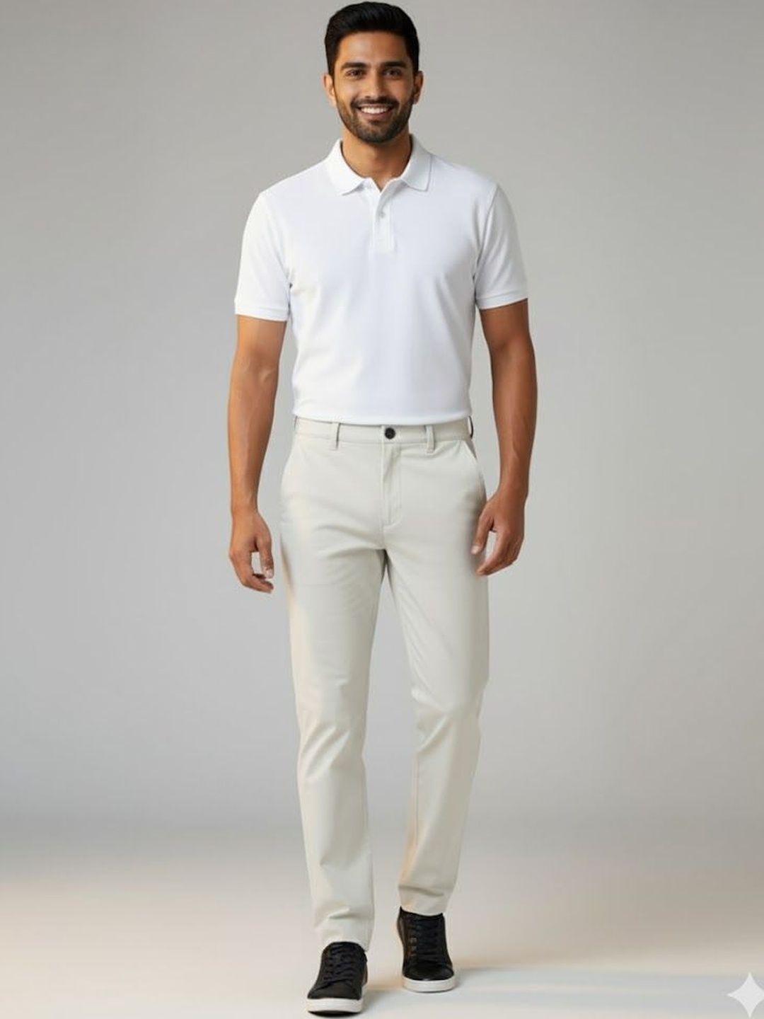 R.Code by The Roadster Life Co. Men Tailored Slim Fit Wrinkle Free Trousers