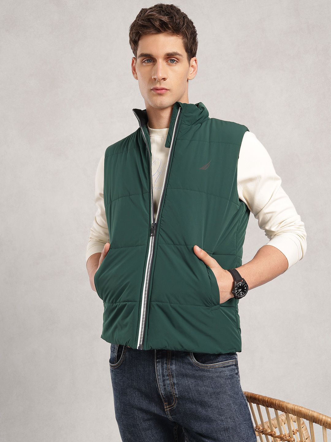 Nautica Brand Logo Printed Padded Jacket