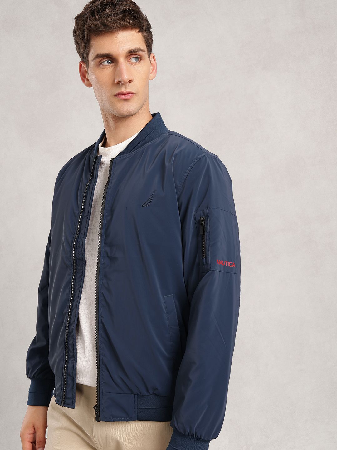 Nautica Mandarin Collar Quilted Jacket