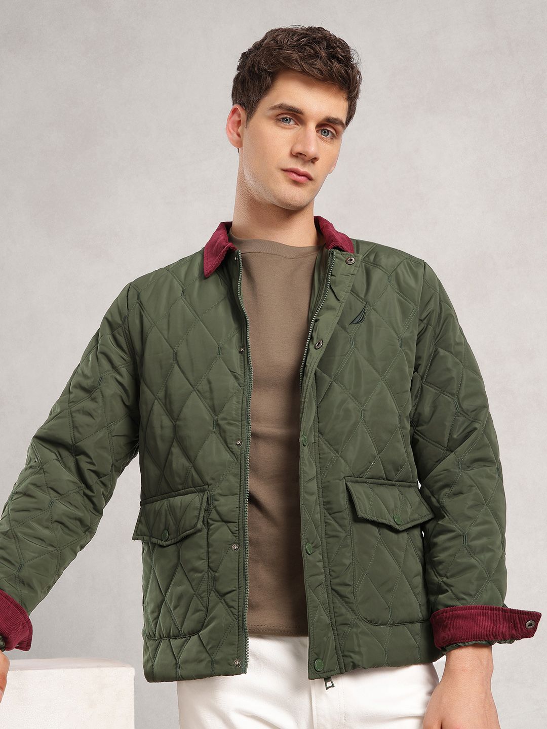 Nautica Spread Collar Quilted Jacket