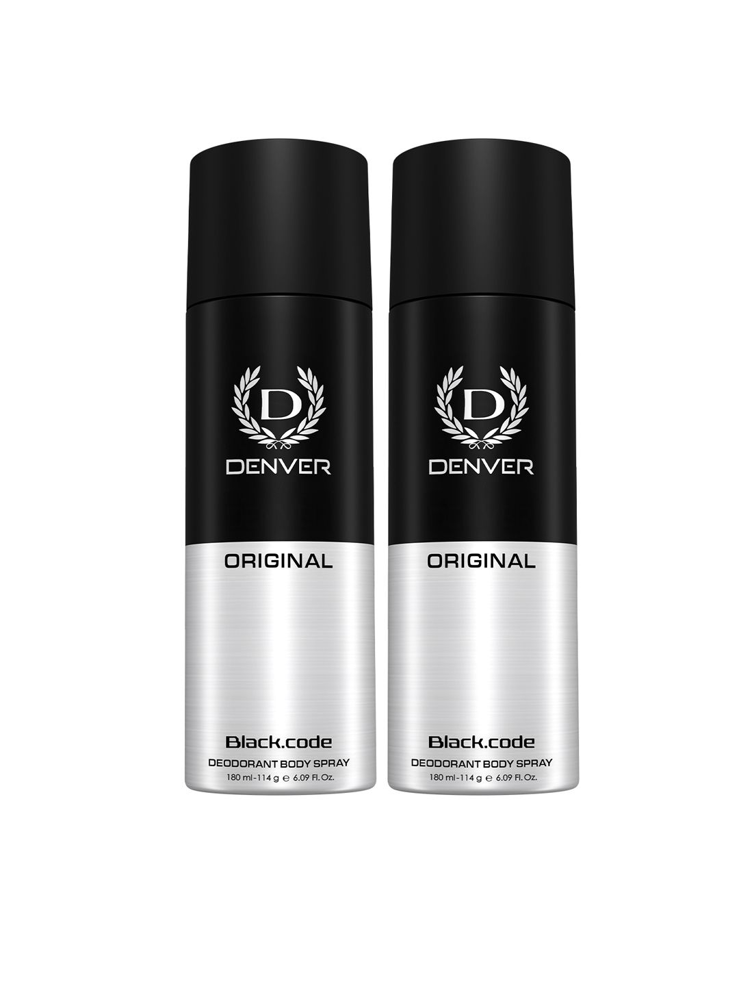 Denver Men Set of 2 Original Black.Code Deodorant Body Sprays - 180 ml each