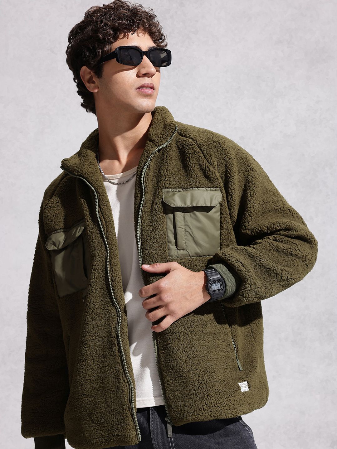 WROGN Stand Collar Padded Jacket