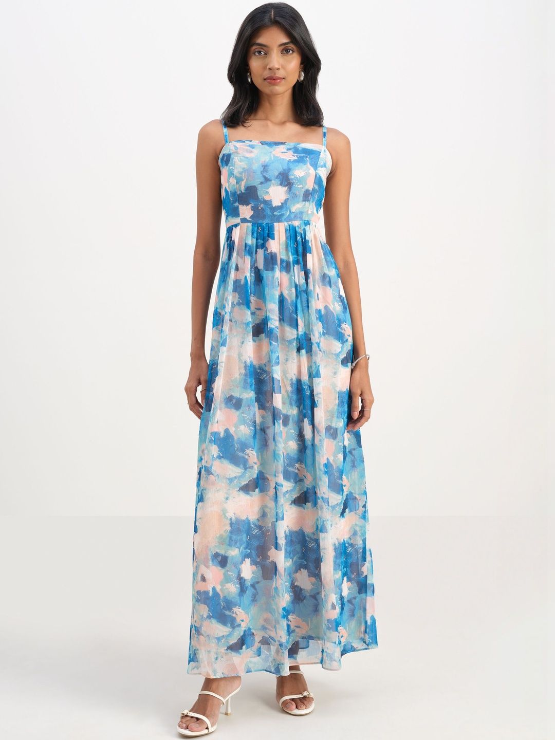 AND AND Print Fit & Flare Maxi Dress